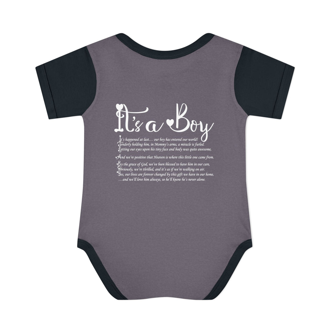 It's a Boy Acrostic Poem Baby Bodysuit - Ducky Design