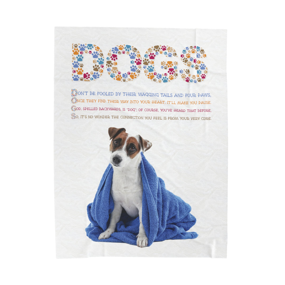 It's Just a Phrase Velveteen Plush Blanket with Acrostic Poem "Dogs" - Terrier