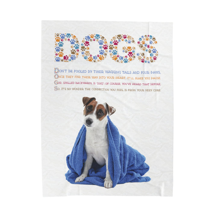 It's Just a Phrase Velveteen Plush Blanket with Acrostic Poem "Dogs" - Terrier