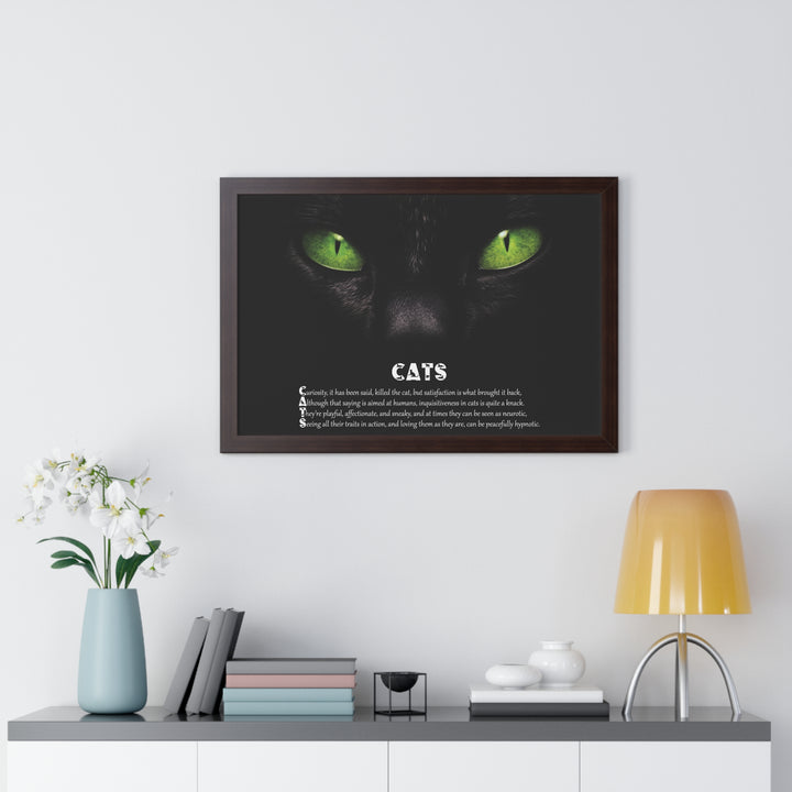 It's Just a Phrase "Cats" Framed Acrostic Poem Print