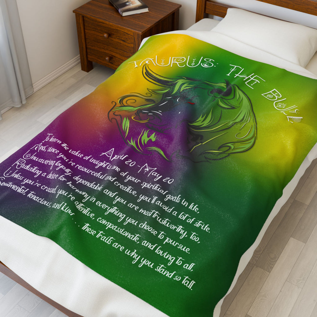 Taurus Acrostic Poem Velveteen Plush Blanket