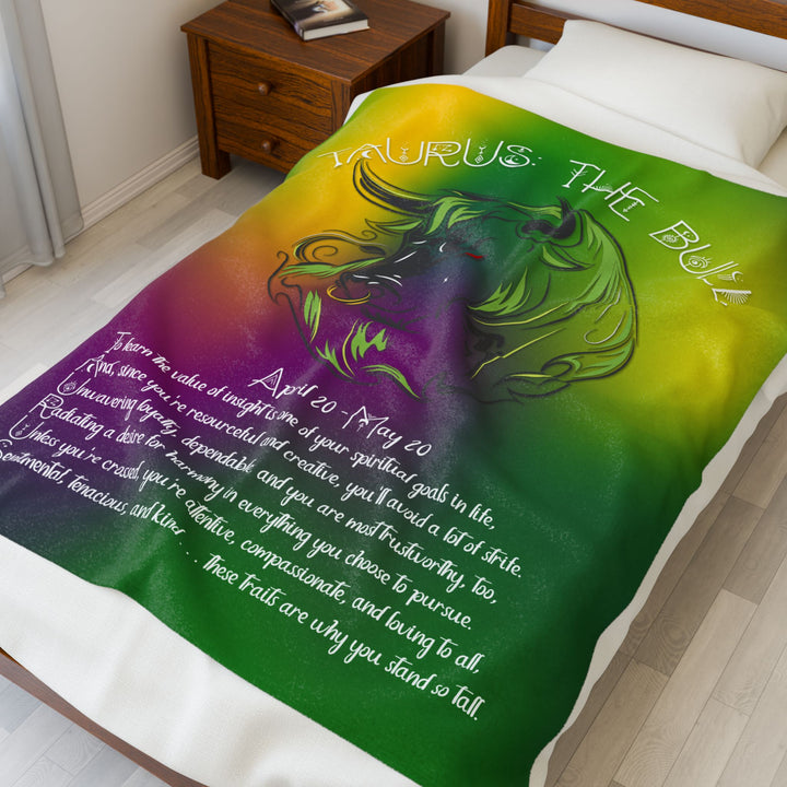 Taurus Acrostic Poem Velveteen Plush Blanket