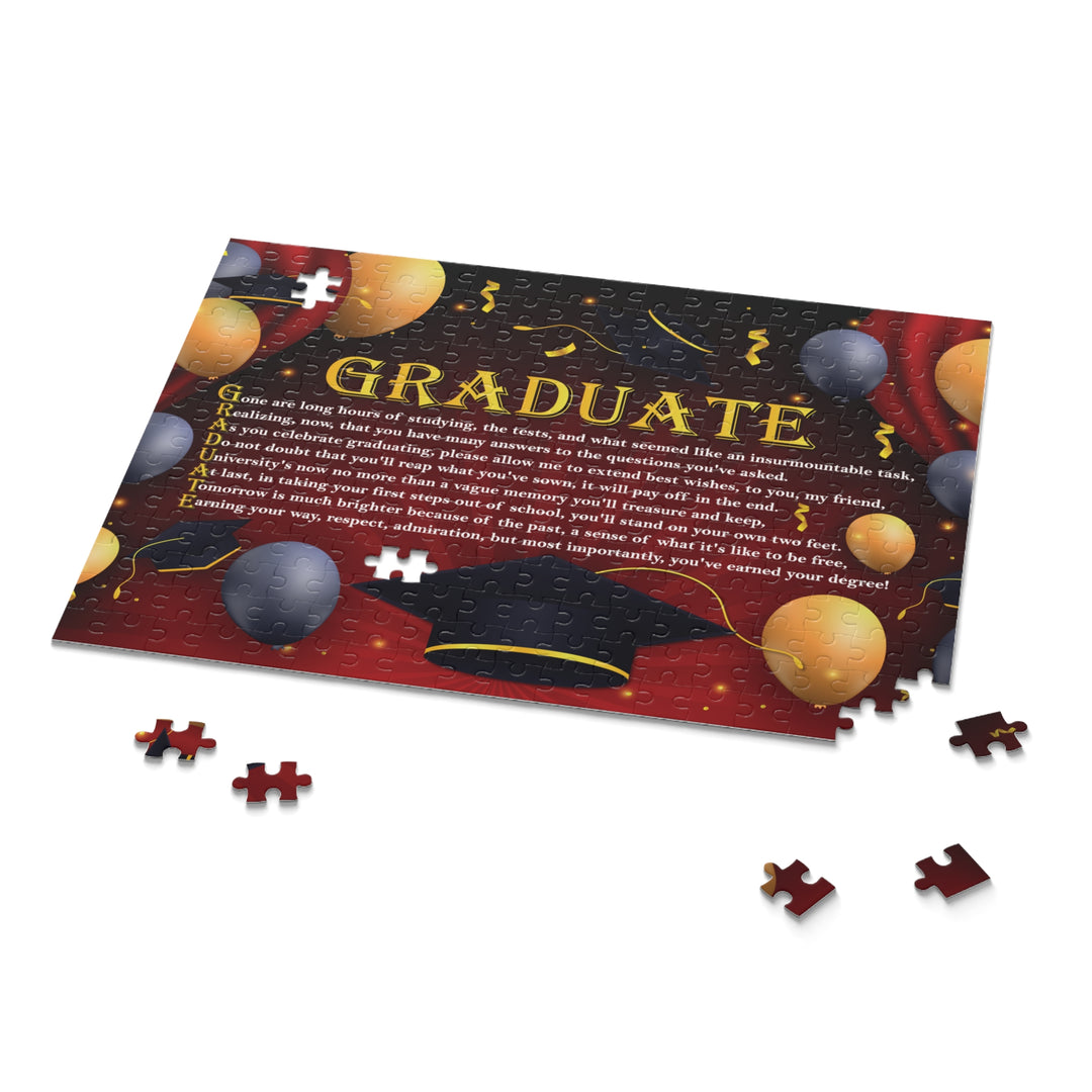 Graduate Acrostic Poem Puzzle - Graduation Cap and Balloons