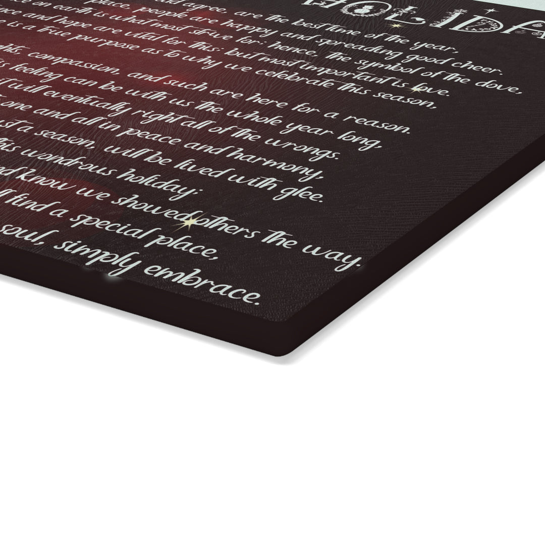 It's Just a Phrase Glass Cutting Board - "Happy Holidays" - 2