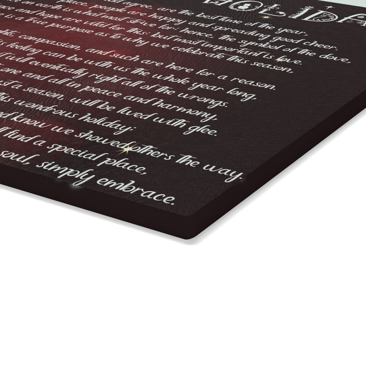 It's Just a Phrase Glass Cutting Board - "Happy Holidays" - 2