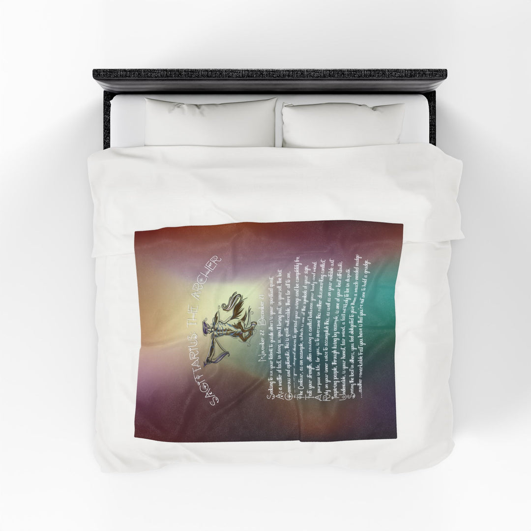 Sagittarius Acrostic Poem Velveteen Plush Blanket - Colored