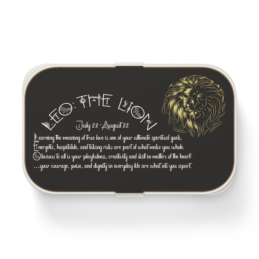 Leo Bento Acrostic Poem Bento Lunch Box - Wooden Lid