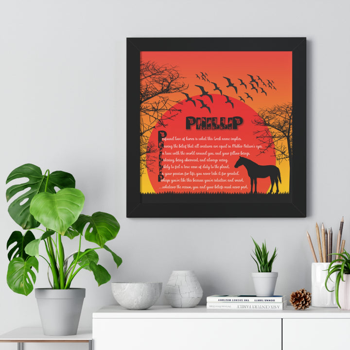 Namesakes Framed Acrostic Poem Print - Horse