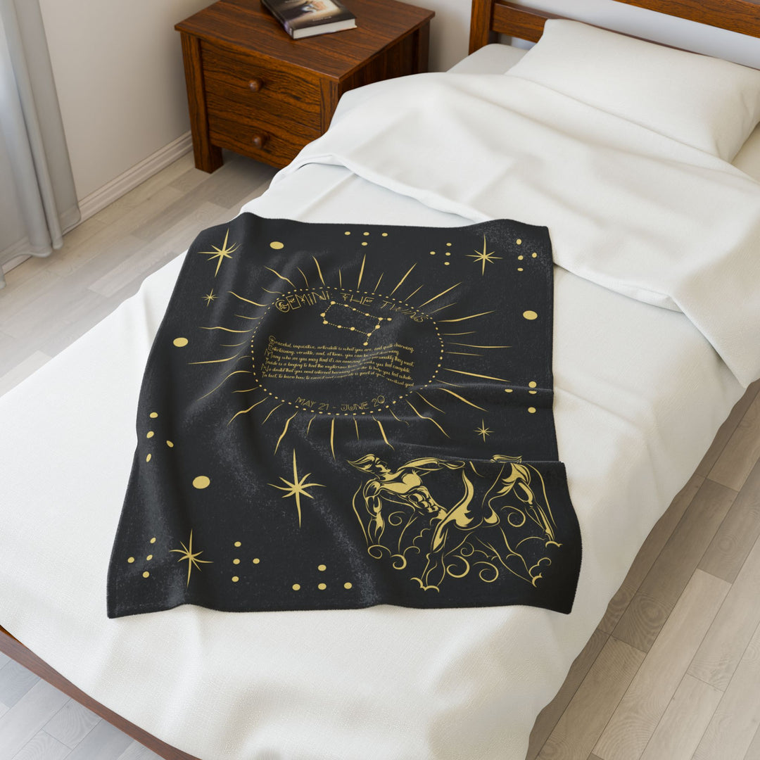 Gemini Acrostic Poem Velveteen Blanket