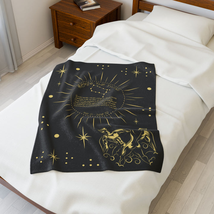 Gemini Acrostic Poem Velveteen Blanket