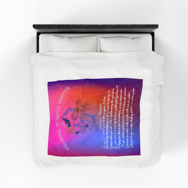 Aquarius Acrostic Poem Velveteen Plush Blanket
