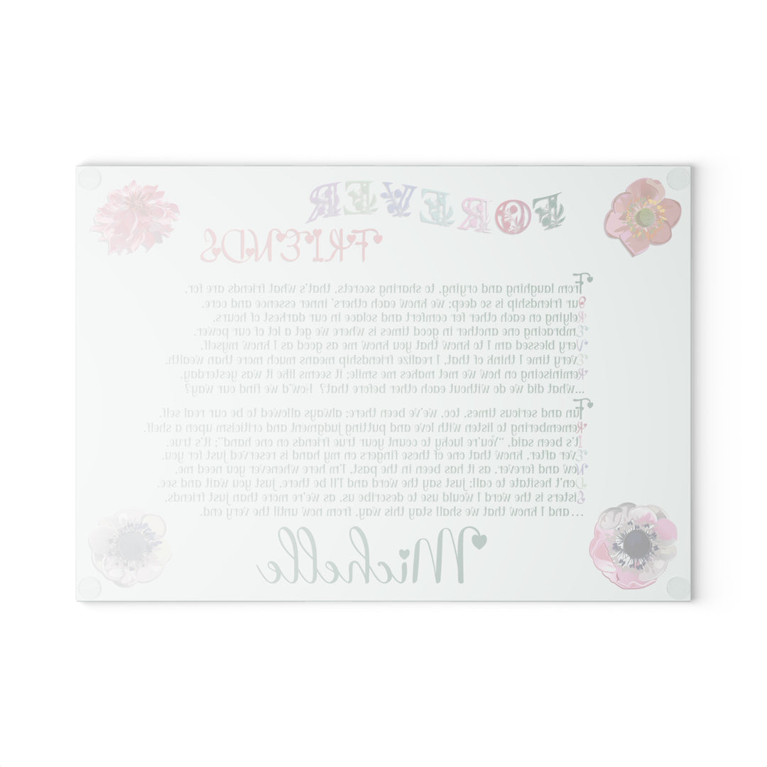 It's Just a Phrase Glass Cutting Board - "Forever Friends" - Personalized