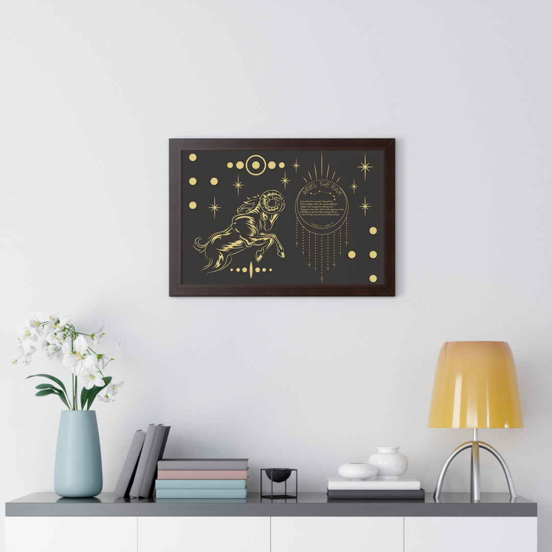 Written in the Stars Framed Horizontal Acrostic Poem Print - Aries