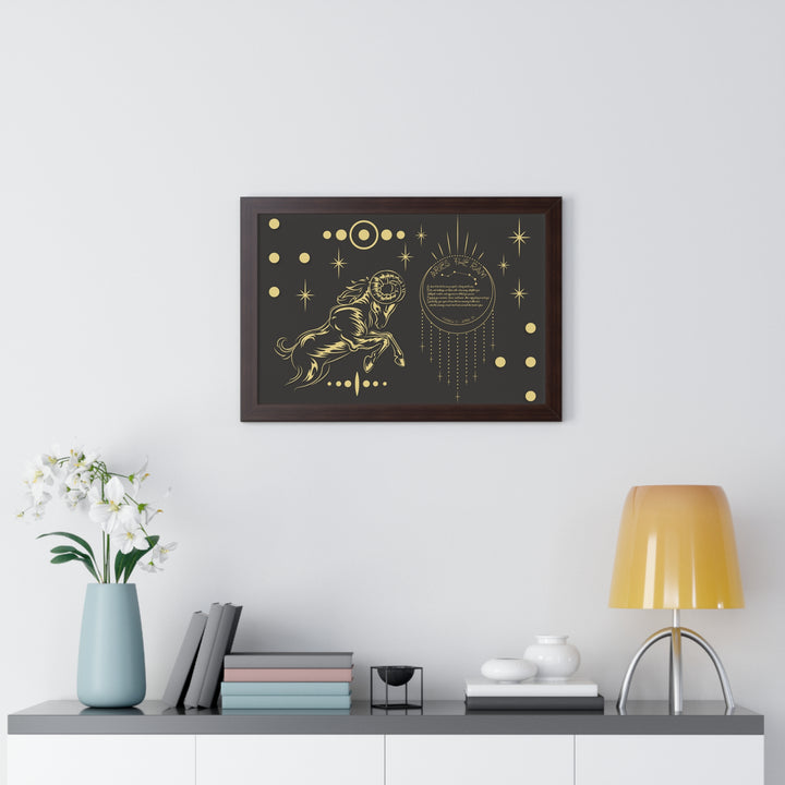 Written in the Stars Framed Horizontal Acrostic Poem Print - Aries
