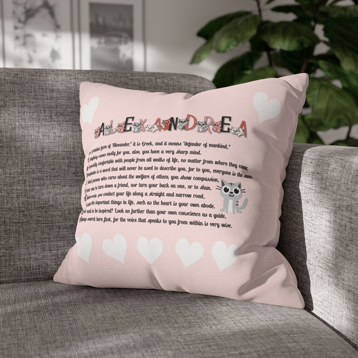 Namesakes Acrostic Poem Pillow Cover - Kitty Design