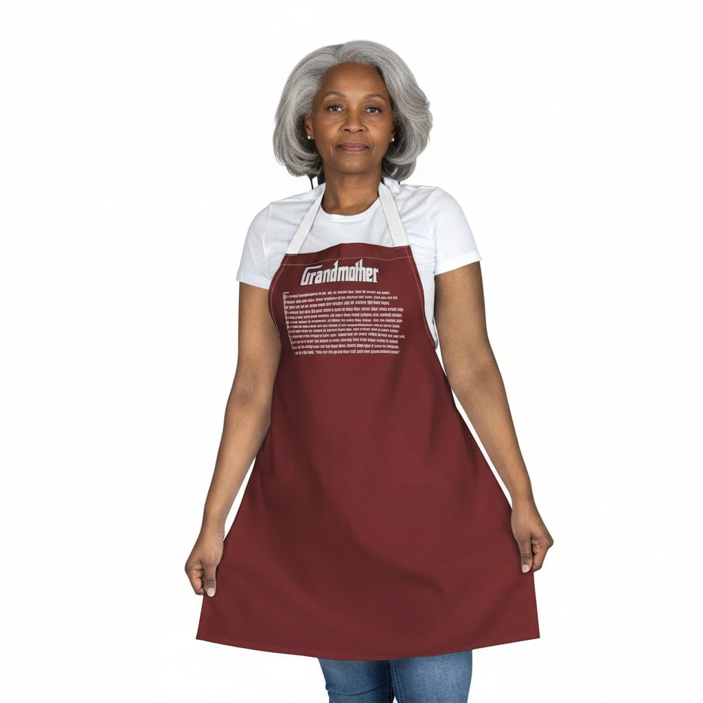 Grandmother Acrostic Poem Adjustable Tie Back Chef Apron - Red