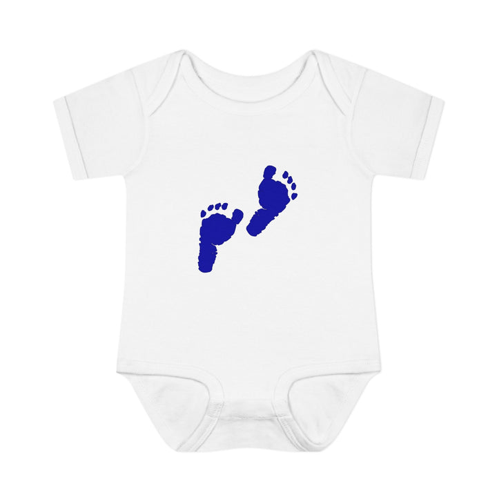 Baby Feet Acrostic Poem Baby Bodysuit - Blue Footprints