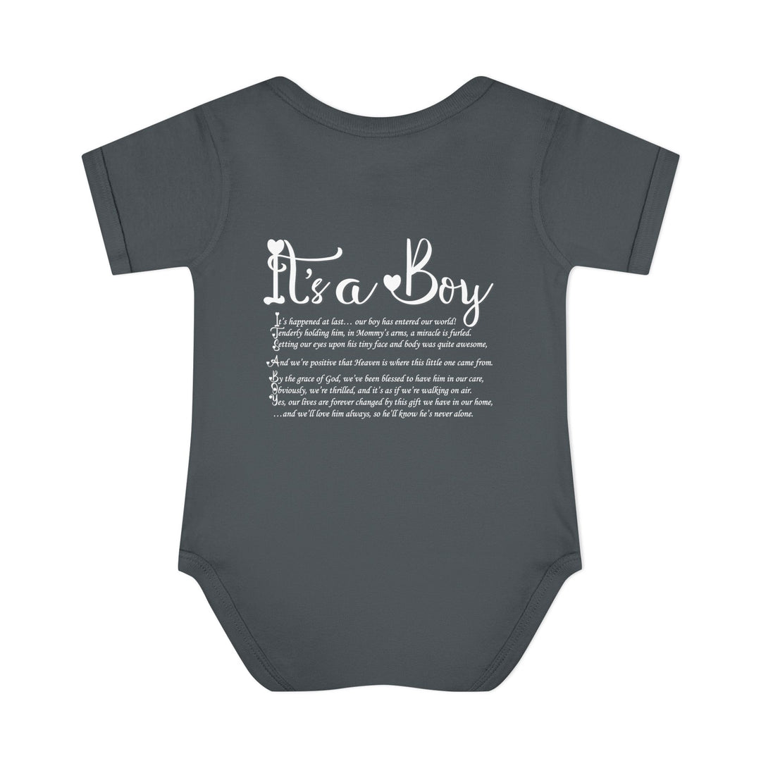 It's a Boy Acrostic Poem Baby Bodysuit - Ducky Design
