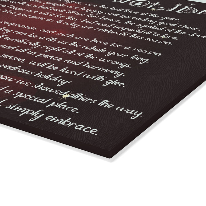 It's Just a Phrase Glass Cutting Board - "Happy Holidays" - 2