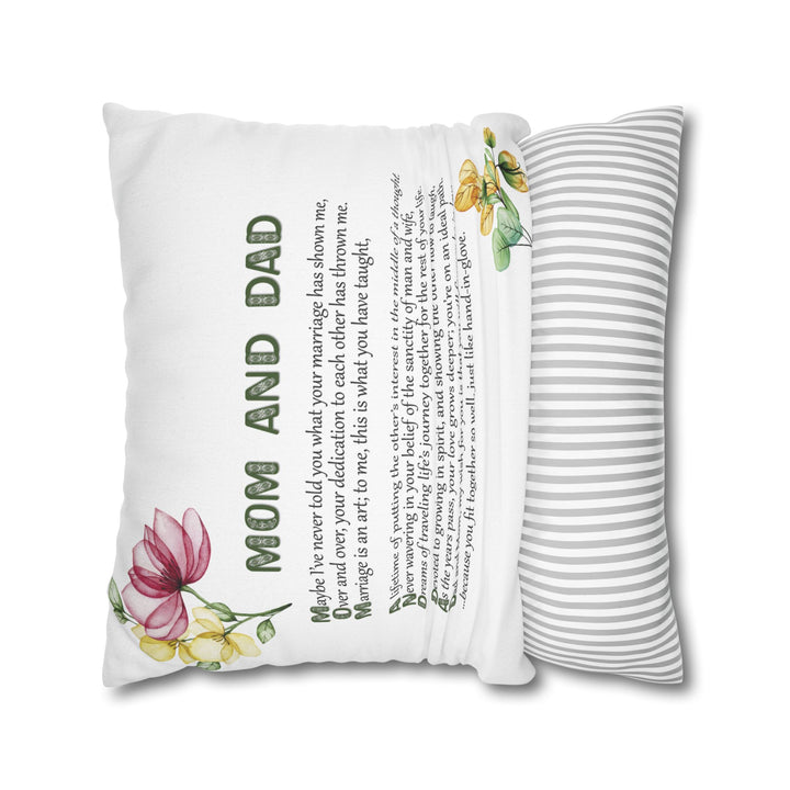 Mom and Dad Acrostic Poem - Pillow Cover