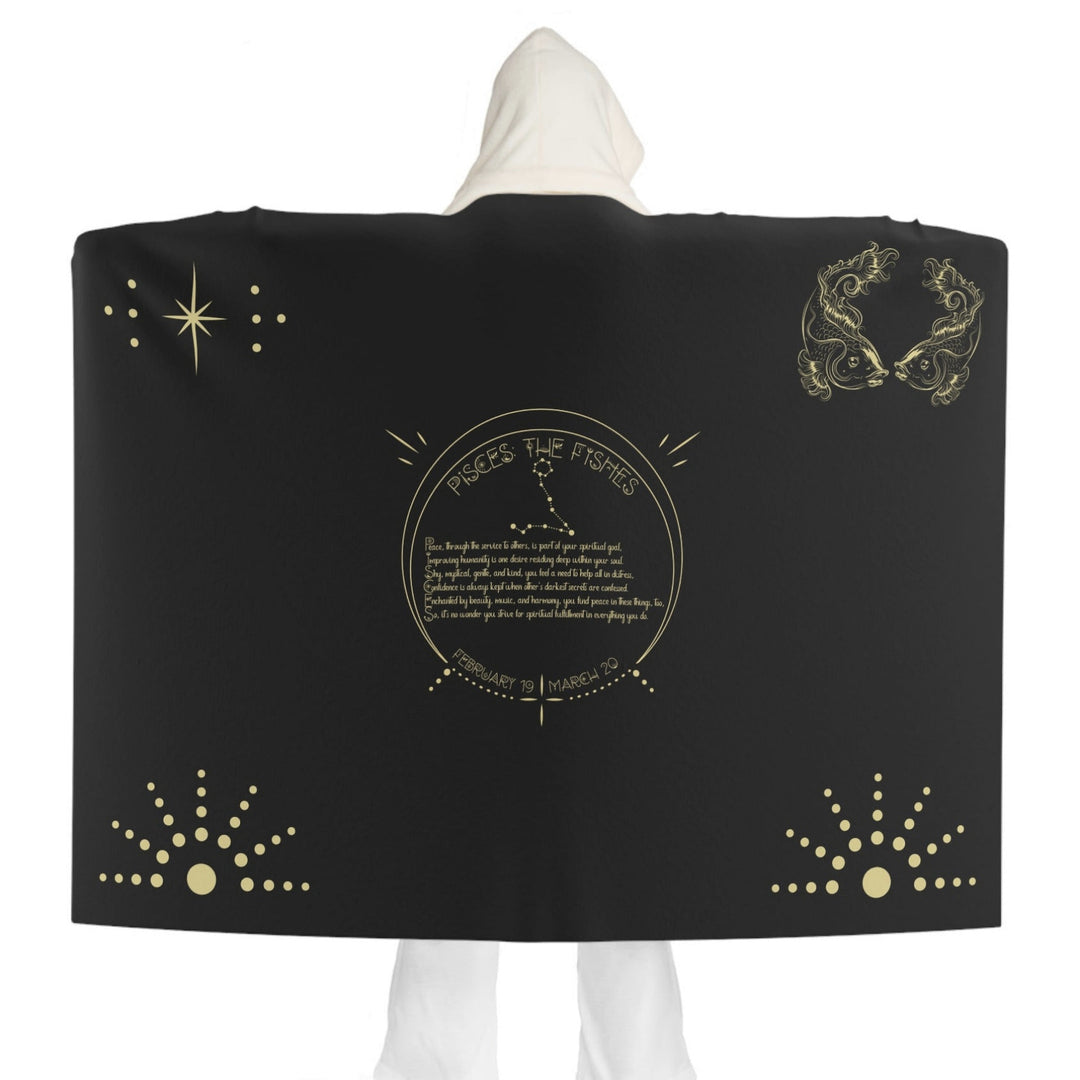 Pisces Acrostic Poem Sherpa Hooded Blanket