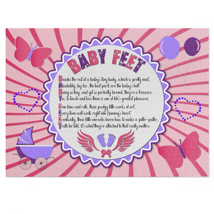 Baby Steps Acrostic Poem Jigsaw Puzzle - "Baby feet" - Pink