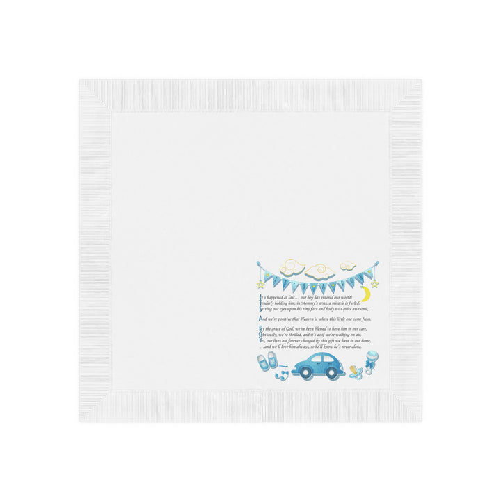 "It's a Boy" White Coined Napkins  - No Personalization