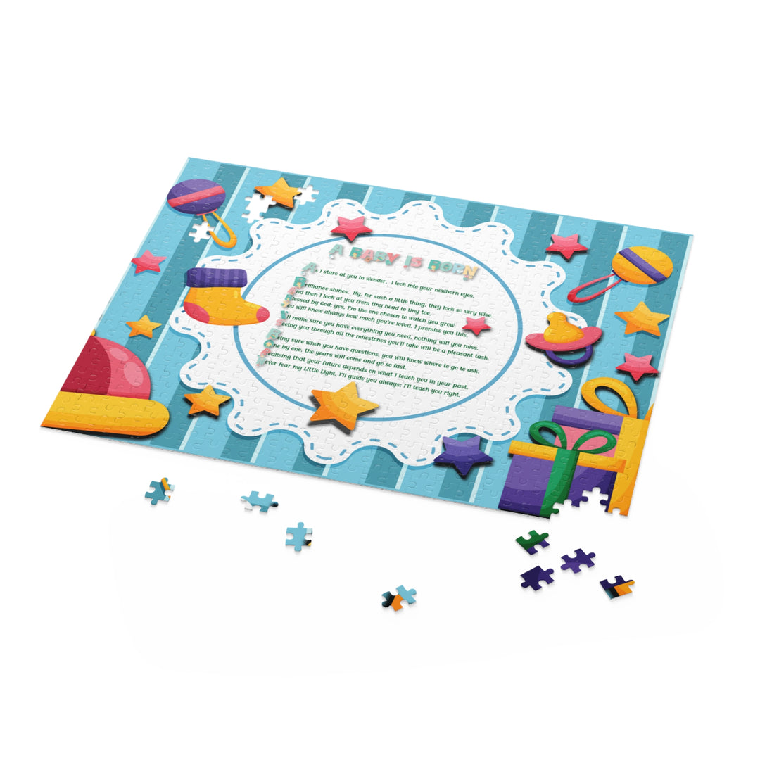 A Baby is Born Acrostic Poem Puzzle - Stars - Cardboard