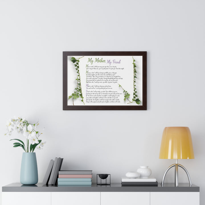 "My Mother, My Friend" Framed Acrostic Poem Print - Soft