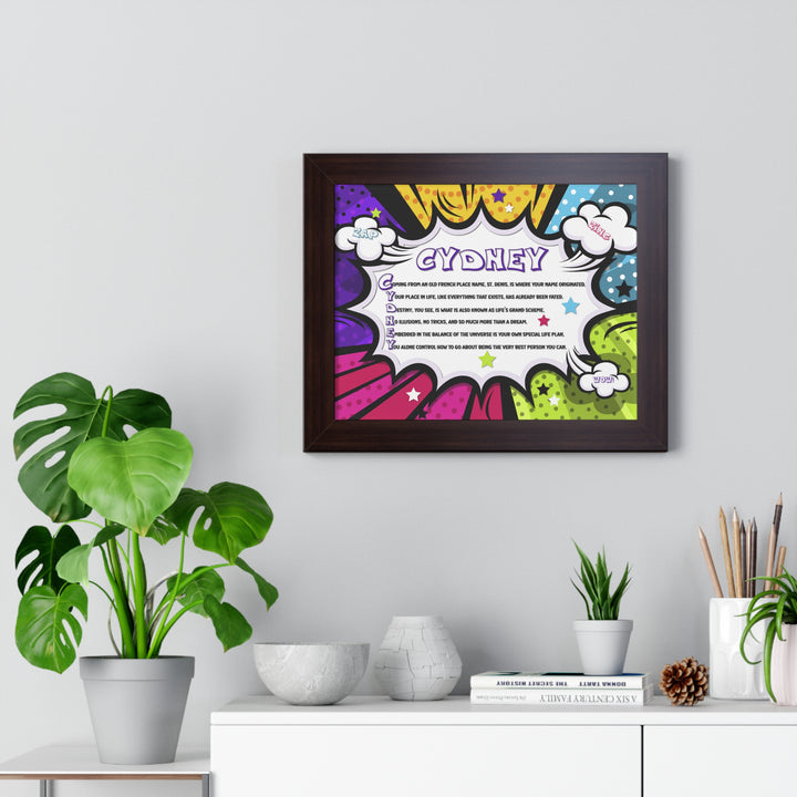 Namesakes Framed Acrostic Name Poem - Burst Comic-style