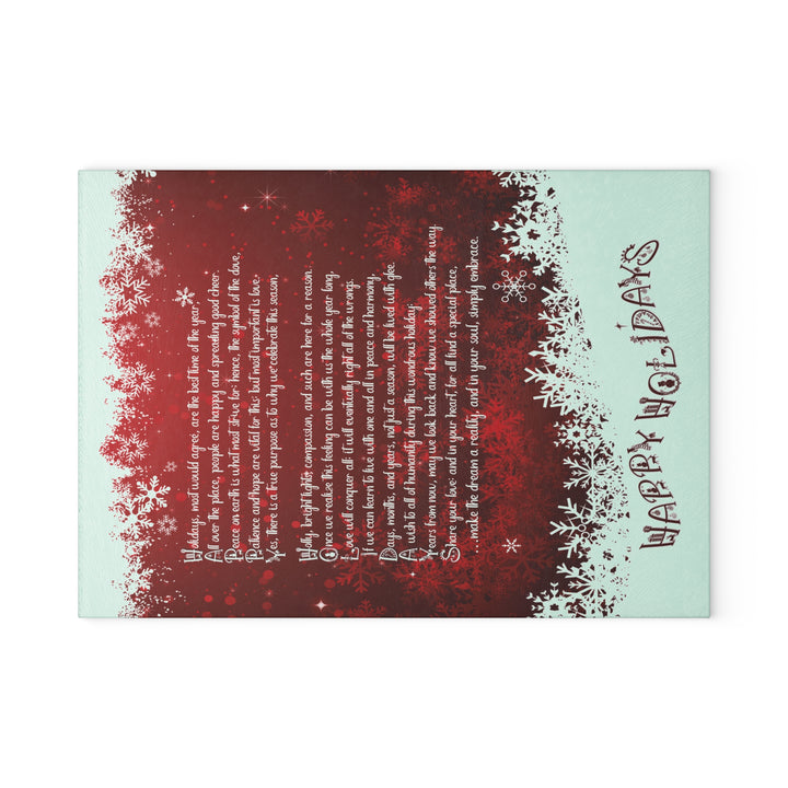It's Just a Phrase Glass Cutting Board - "Happy Holidays"