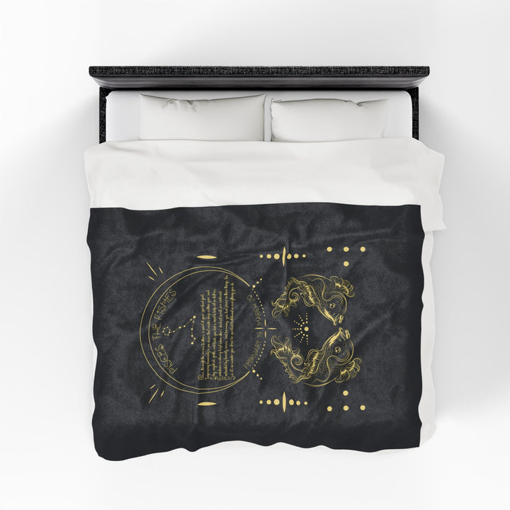 Pisces Acrostic Poem Velveteen Blanket