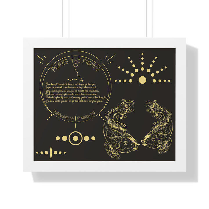 Written in the Stars Framed Acrostic Poem Print - Pisces