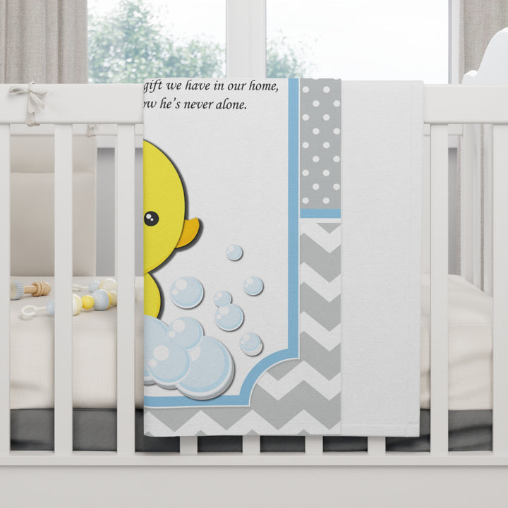 It's a Boy Acrostic Poem Baby Blanket - Ducky - No Personalization
