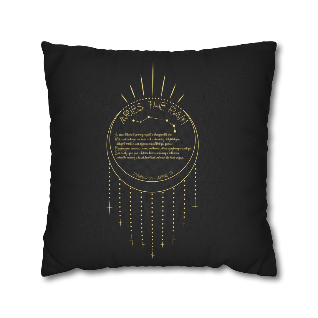 Aries Acrostic Poem Pillow Cover