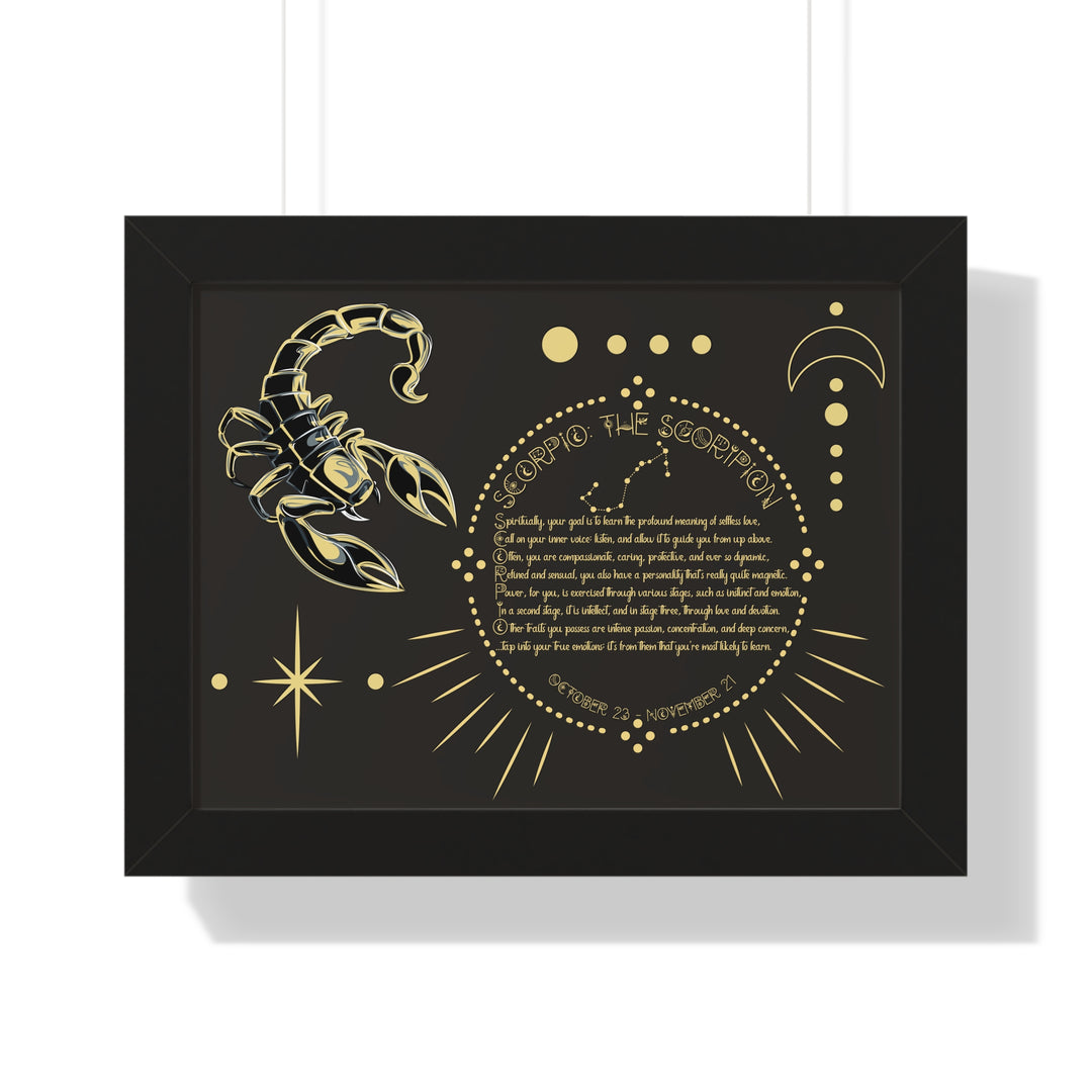 Written in the Stars Framed Acrostic Poem Print - Scorpio