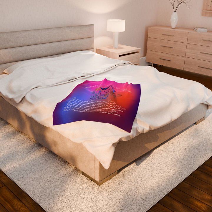Aquarius Acrostic Poem Velveteen Plush Blanket - Colored