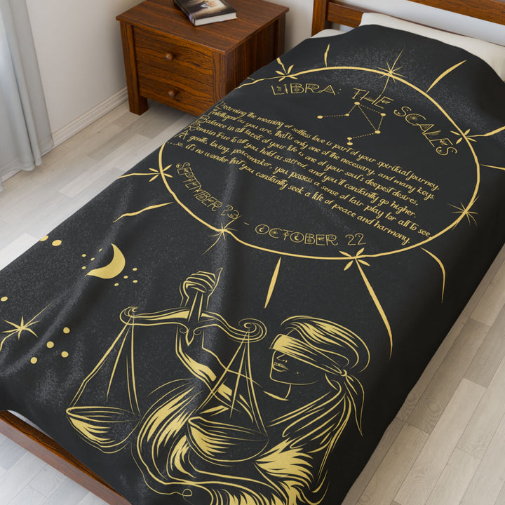 Libra Acrostic Poem Velveteen Blanket