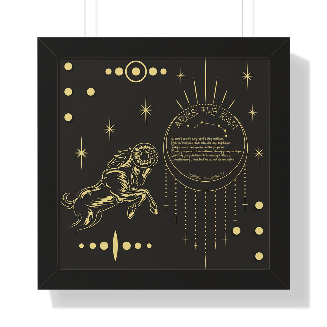 Written in the Stars Framed Horizontal Acrostic Poem Print - Aries