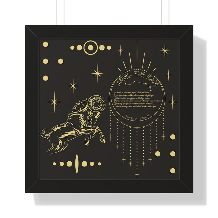 Written in the Stars Framed Horizontal Acrostic Poem Print - Aries