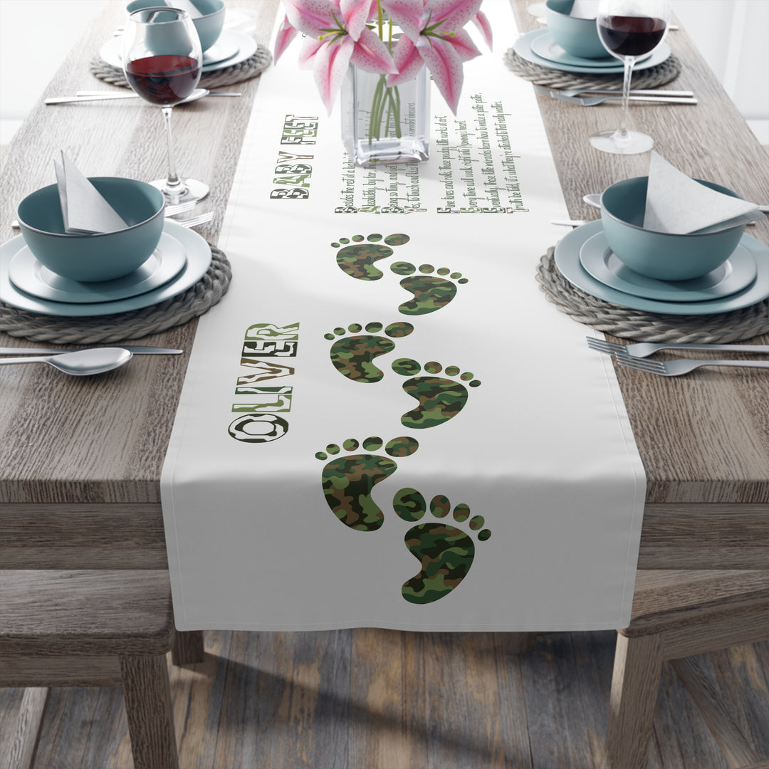 “Baby Feet” Table Runner - Camo - Personalized