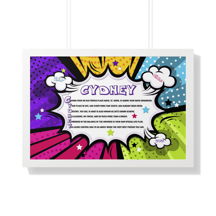 Namesakes Framed Acrostic Name Poem - Burst Comic-style