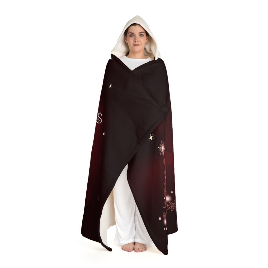 Happy Holidays Acrostic Poem Hooded Sherpa Blanket