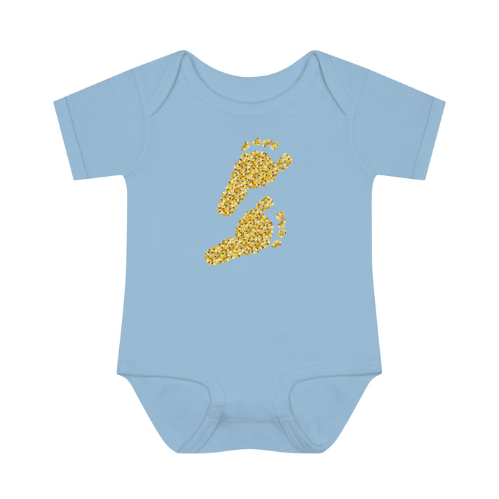 Baby Steps "Baby Feet" Acrostic Poem Bodysuit - Glitter Footprints