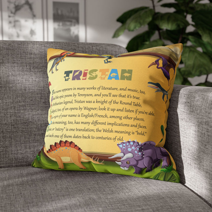 Namesakes Acrostic Poem Pillow Cover - Dinosaur Design