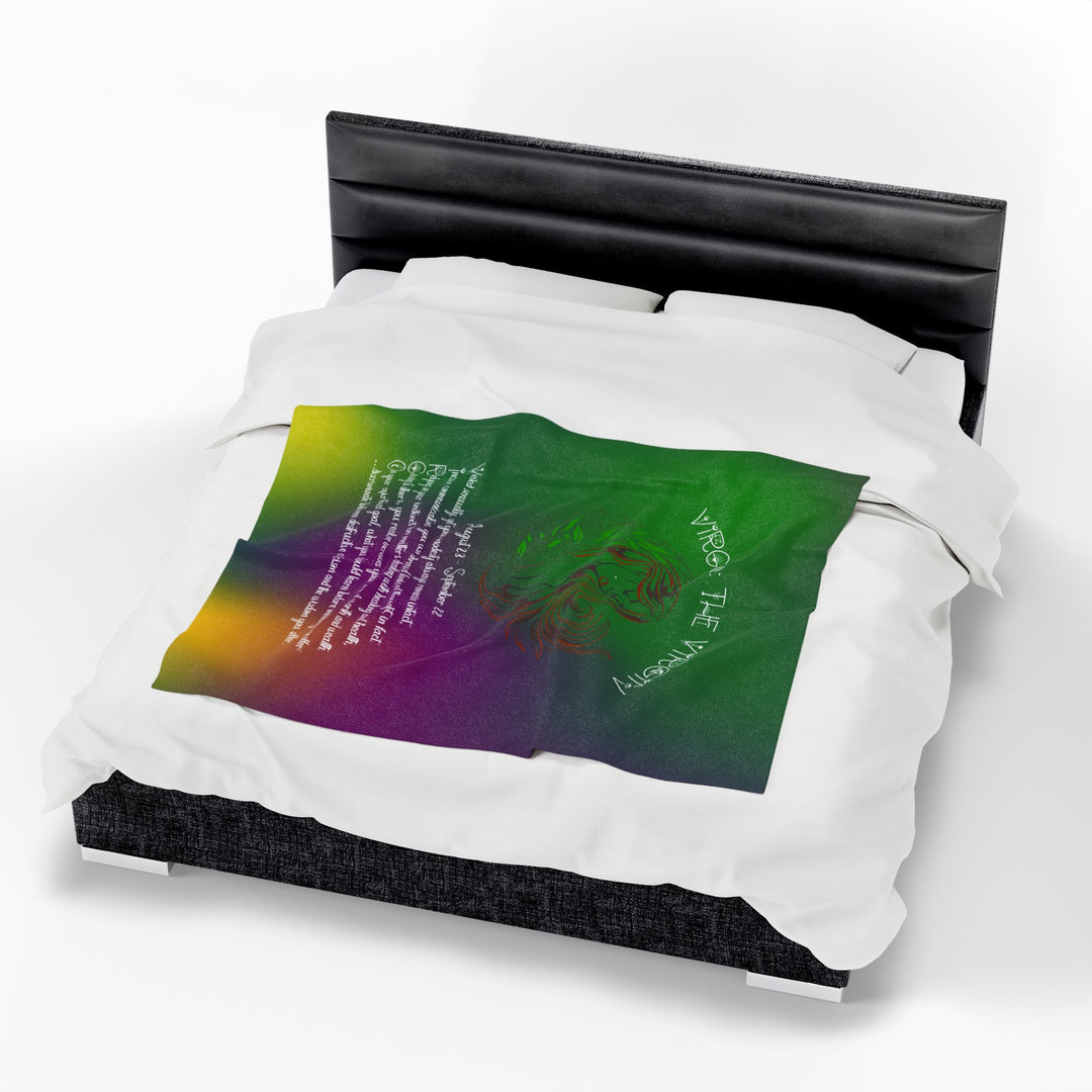 Virgo Acrostic Poem Velveteen Plush Blanket - Colored