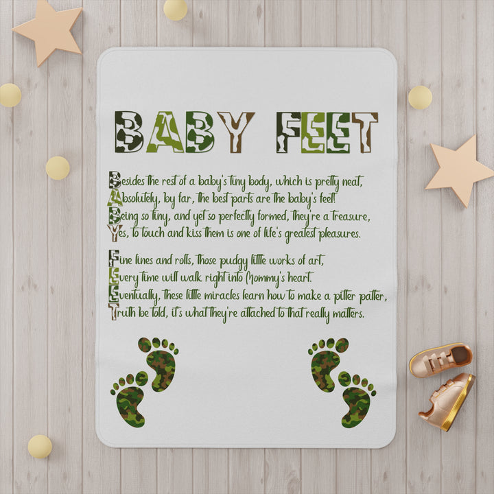 Baby Feet Acrostic Poem Blanket - Camo