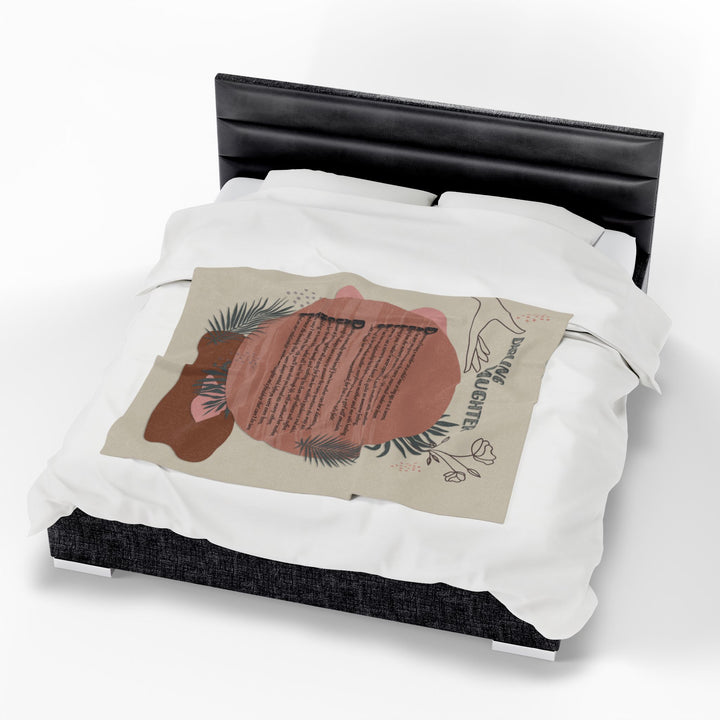 Darling Daughter Acrostic Poem Velveteen Plush Blanket - Boho Design