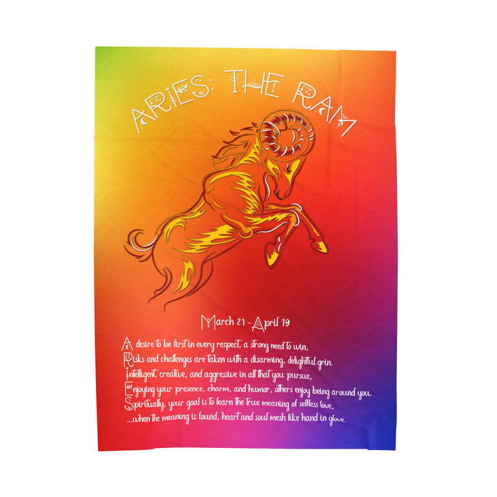 Aries Acrostic Poem Velveteen Plush Blanket