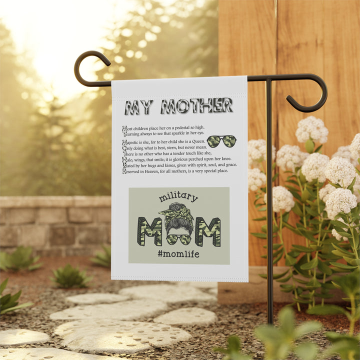 FIX GRAPHIC My Mother Acrostic Poem outdoor/Garden Banner - Camo